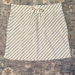 Lou & Grey Blue and Cream Diagonal Stripe Skirt with Drawstring